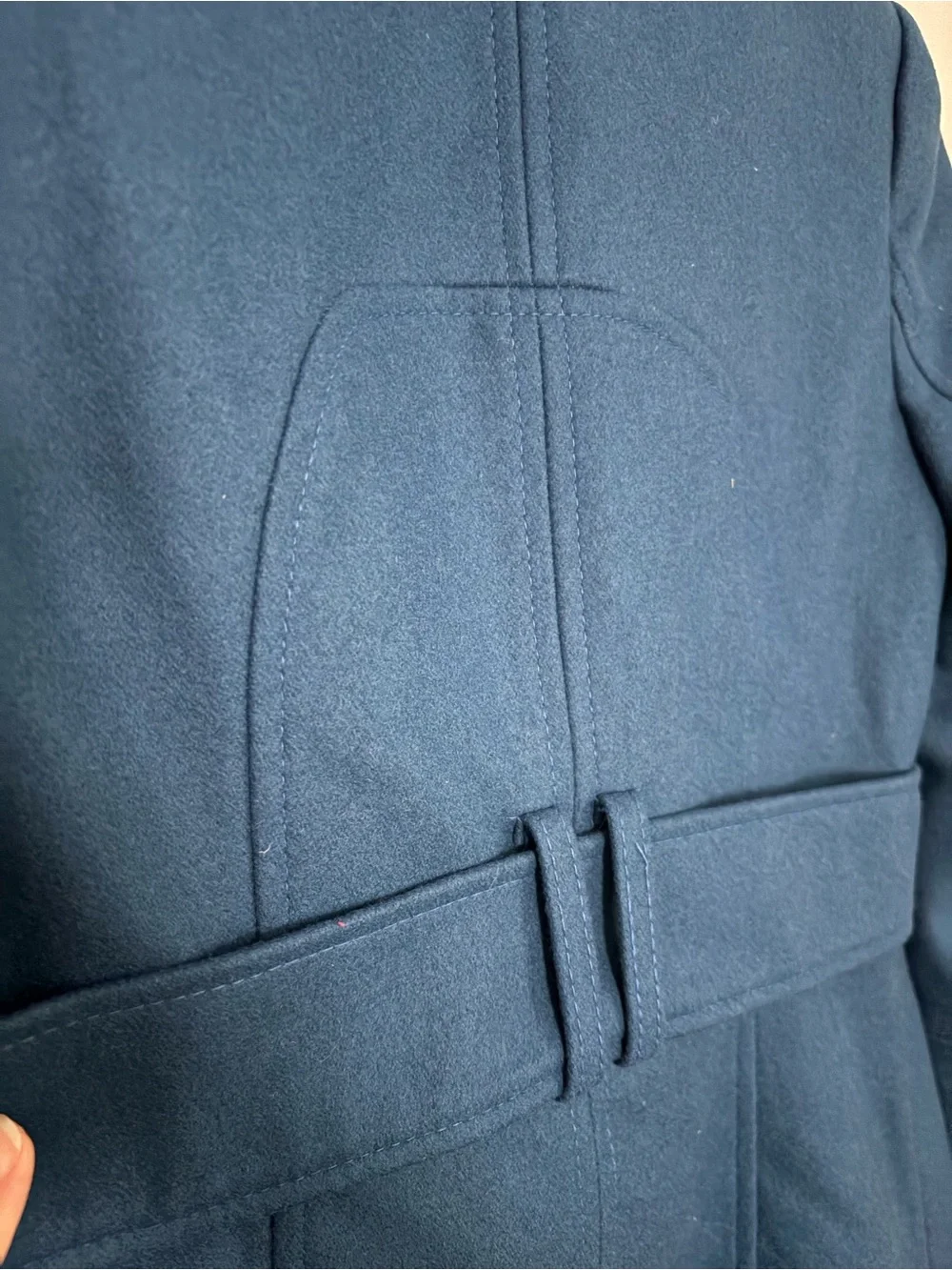 Moda International Teal Double Breasted Pea Coat Wool Blend Jacket 2 Tailored